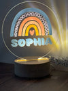 a light up sign with the word sophia on it