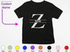 a black t - shirt with the z logo on it