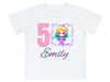 a white t - shirt with a little girl&#39;s name and a picture of