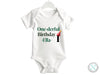 a white onesuit with the words one - derful birthday ella on it