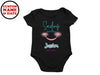 Short Sleeve Personalized Name Baby Grow with Smiling Machine Text