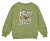 a green sweatshirt with santa&#39;s favorite moose on it