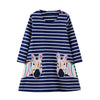 SkipStars Zebra Stripped 2 in 1 Dress ,Blue