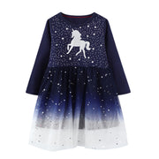 SkipStars Starlight Winter Inspired Dress ,Blue