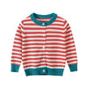 SkipStars Stripped Botton-Up Cardigan ,In White and Red