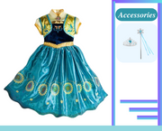 Anna Inspired Girls Cosplay Costume Dress