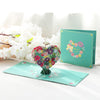 Personalized Thank You Flower Heart Pop-Up Card - Handmade 3D Greeting Card for Thinking of You, Congratulation, Weddings, & Gift for Her