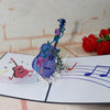 Personalized Guitar 3D Pop-Up Greeting Card: Handmade Music Design for a Thoughtful 'Thank You', Birthday, or Congrats message greeting Card